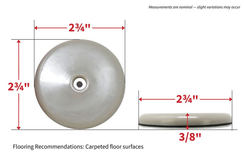 Shepherd Hardware 9248 2-3/4-Inch Round, Adhesive Slide Glide Furniture Sliders, 4-Pack,Tan - Image 2